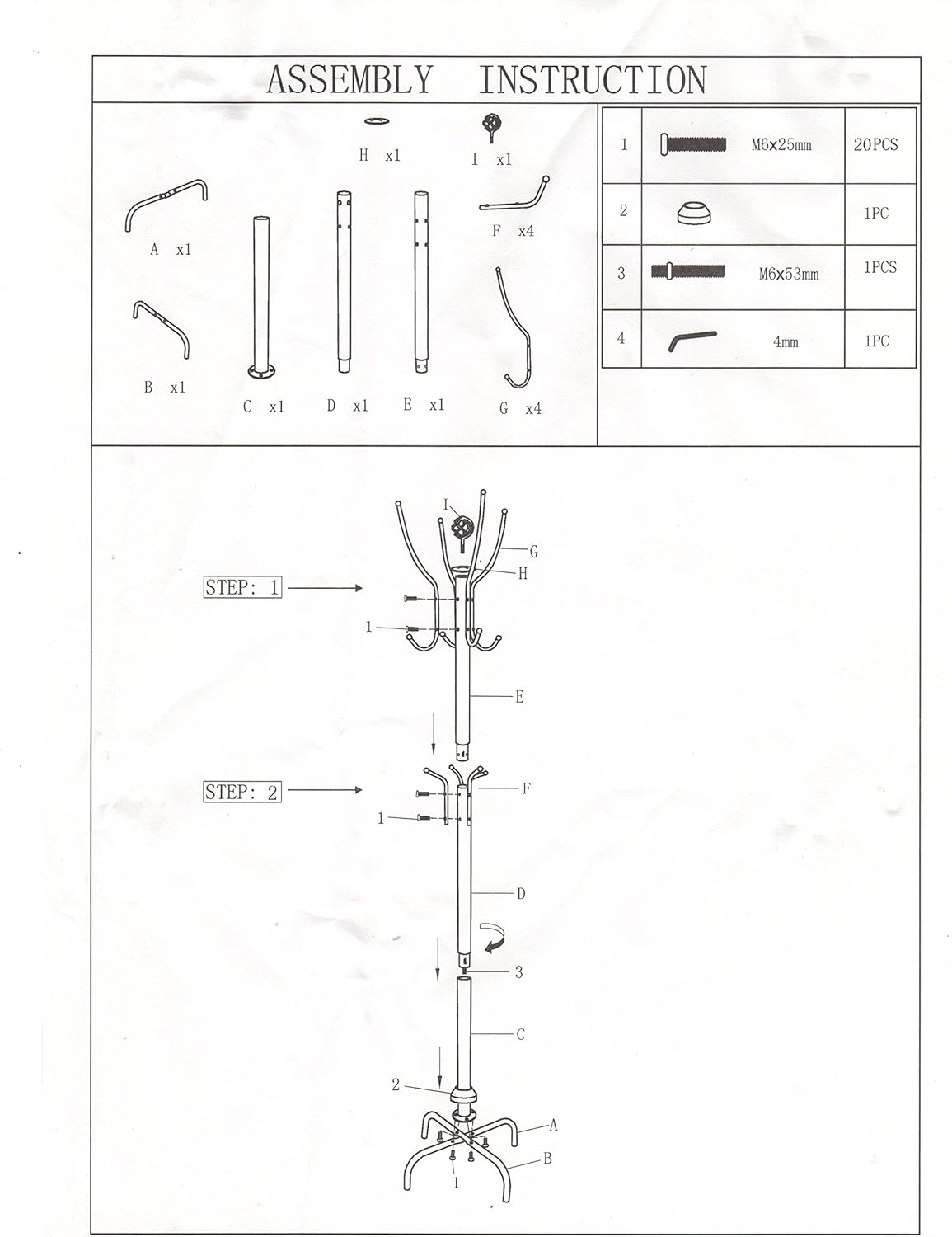 Frenchi Home Furnishing Metal Coat Rack : Home & Kitchen