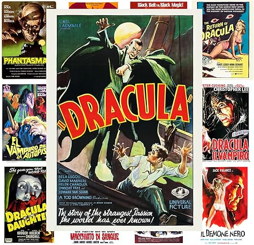 Miniatura 20 de Mini-carteles de película (13 carteles de 8 x 11 pulgadas) Zombies Horror Vintage Pósters de películas cubiertas de película de explotación retro