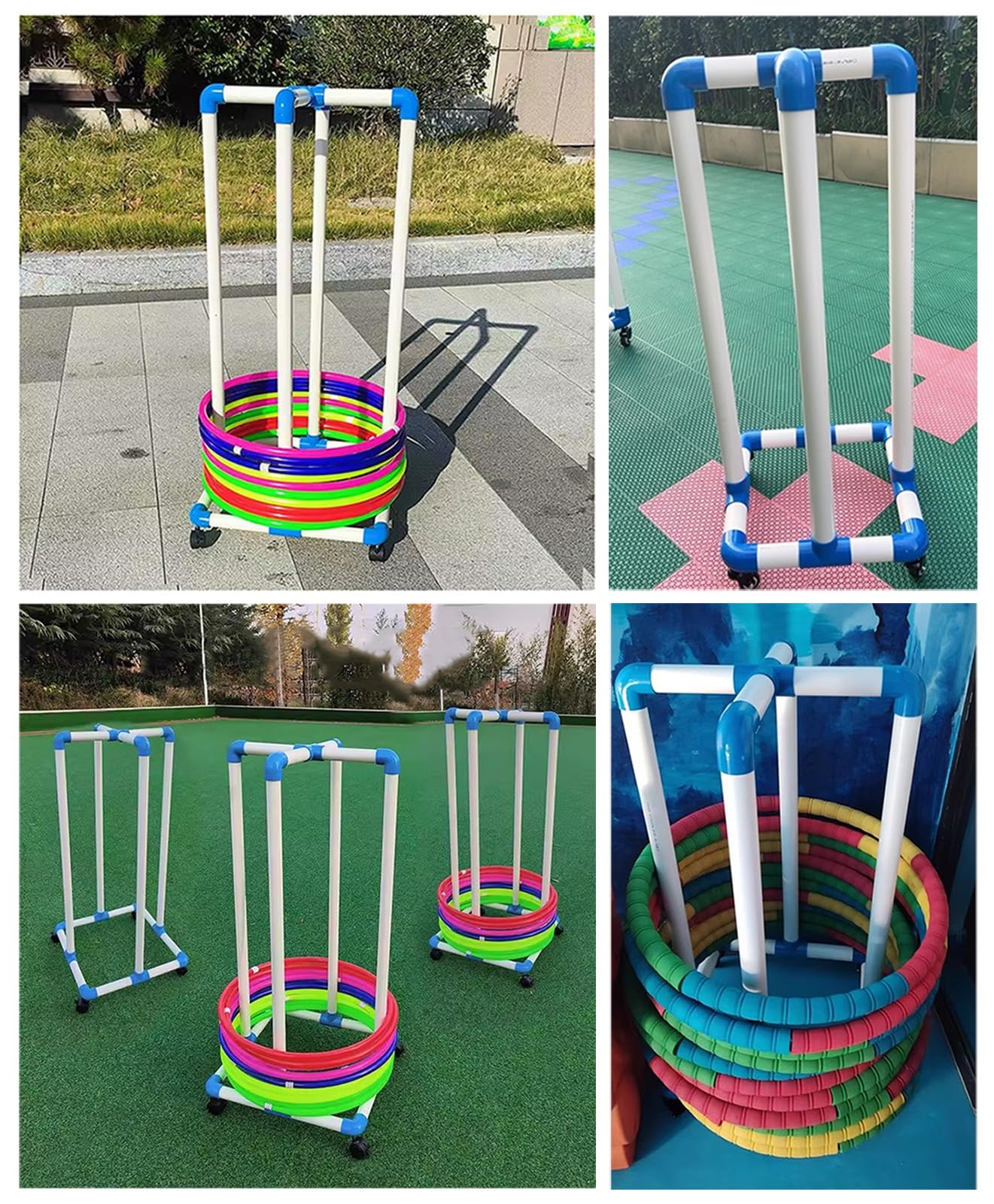 Hula Hoop - Supporto portatile per Hula Hoop con ruote, per riporre gli esercizi e organizzare la stanza dei giochi