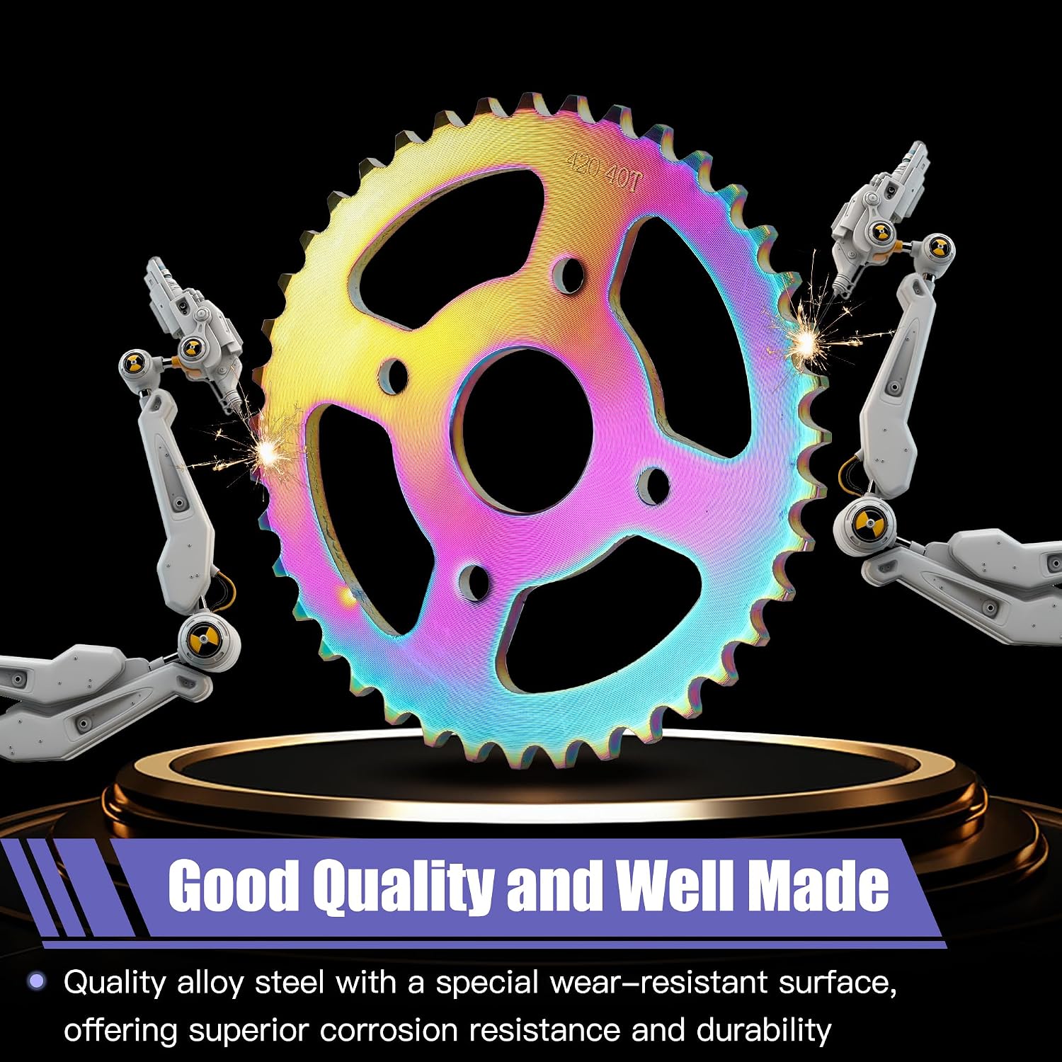 40 Tooth Sprocket 420 Chain 40mm Bore Replacement for Mini Bike Coleman CT200U BT200X CT200U-EX Baja Warrior Massimo MB165 MB200 KT196 Axis M200 196cc 200cc 6.5hp Minibike Powersports Parts