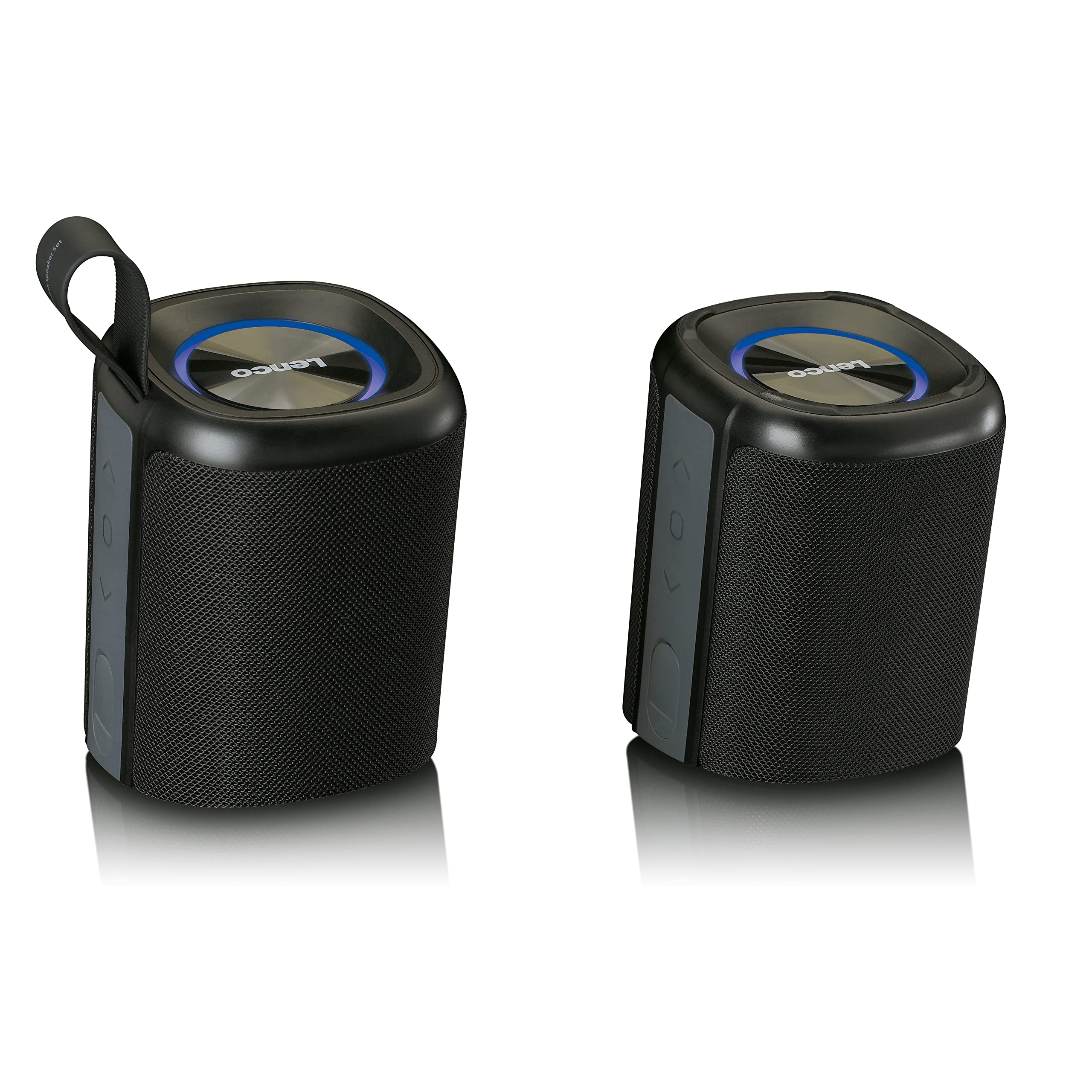 Lenco BTP-400 głośnik Bluetooth – 2 w 1 głośnik Bluetooth – TWS – 2 x 10 W RMS – prawdziwy dźwięk stereo – dzielony wodoszczelny (IPX7), czarny