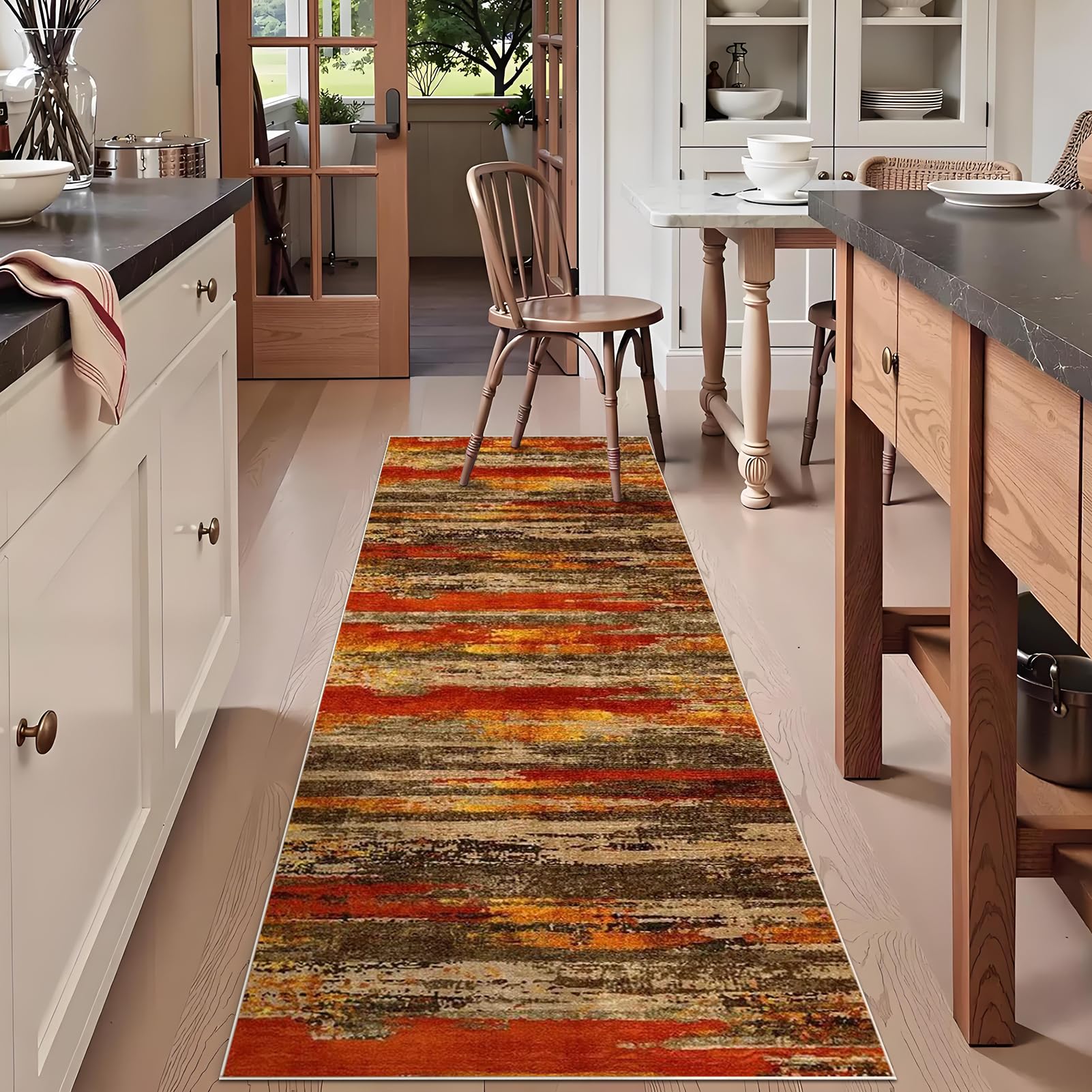 Tapis de Passage Long Tapis Cuisine Devant Evier Lavable Antiderapant 70 x 130 cm Tapis de Couloir Paillasson Interieur Tapis de Porte d'Entrée Moquette de Couloir Entrée Tapis de Salon Chambre