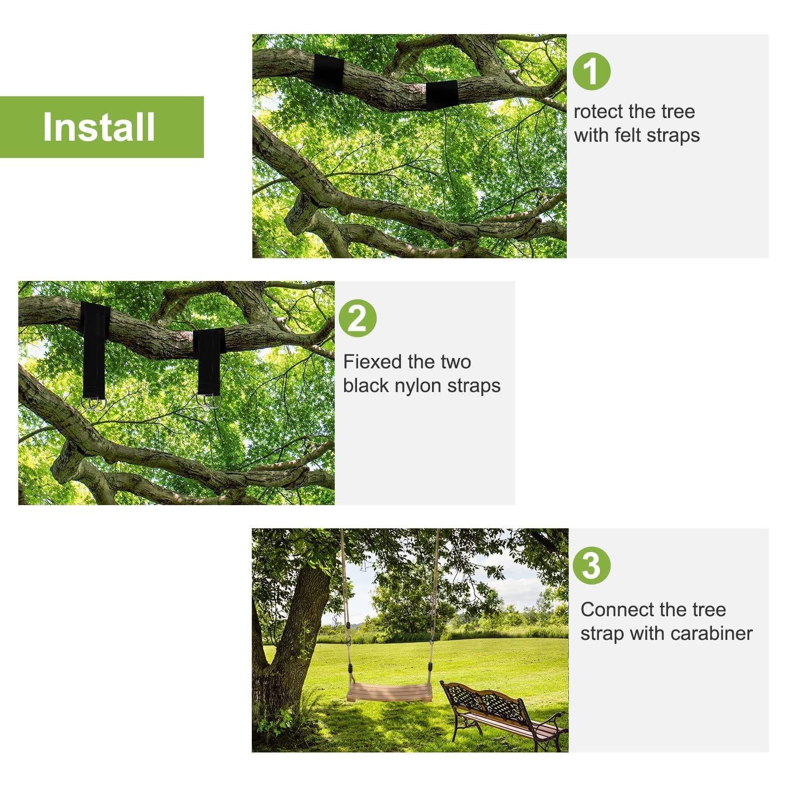 Classic Wooden Tree Swing for Adults and Kids - Indoor/Outdoor Seat With Strong Rope for Garden Patio, or Front Porch - Image 4
