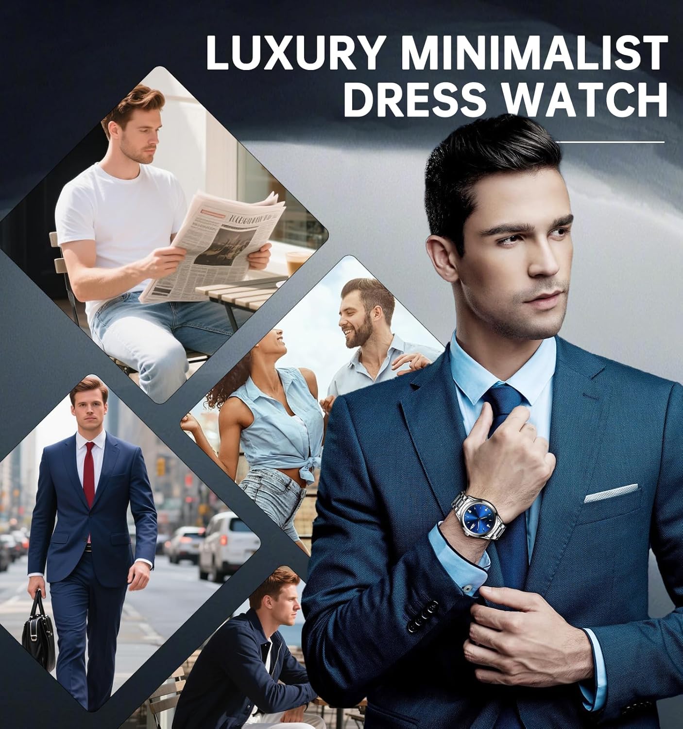 Mens Watches Dress Waterproof Analog Watches Stainless Steel Luxury Minimalist Men's Wrist Watch with Date Big Face Luminous Pointers & Scales relojes para Hombres - Image 4