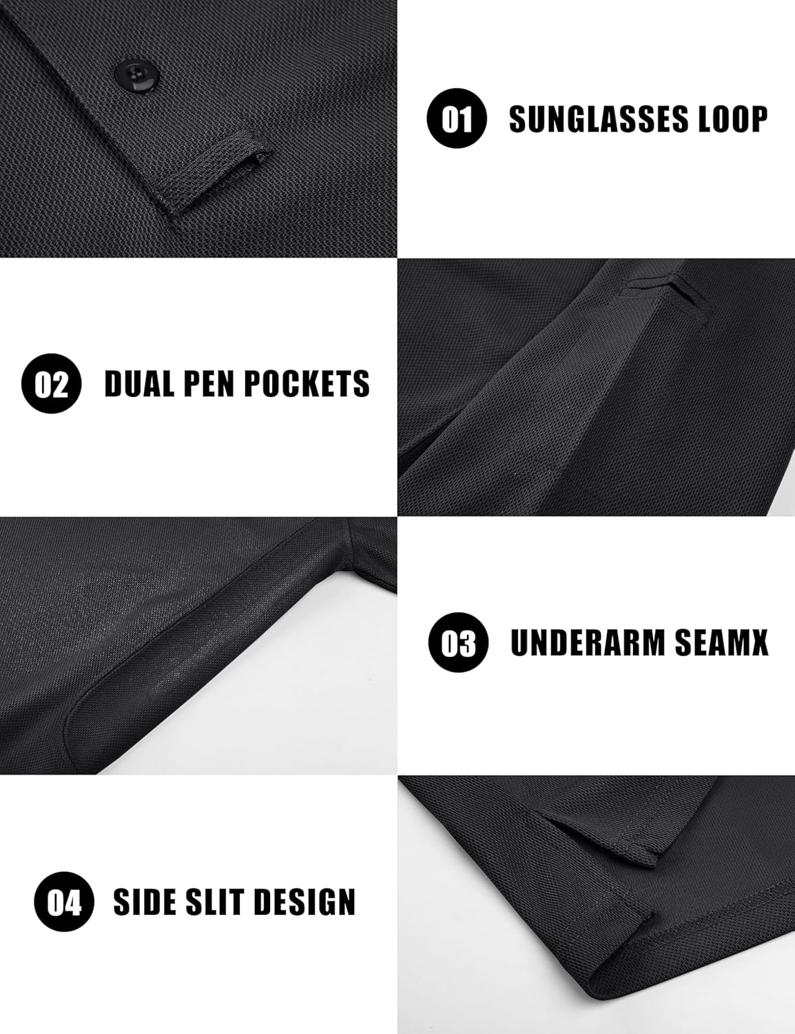 MAGNIVIT Men's Polo Shirts Long Sleeve Quick Dry Performance Shirt Military Tactical Army Combat Polo Shirts - Image 6