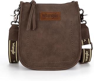 Wrangler Crossbody Purse for Women, Small Shoulder Bag with Wide Strap