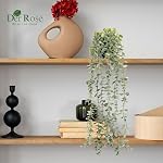 Der Rose Faux plantes de suspension pour salle de bains plateau mural décoration intérieure 1 Pack de verdure suspendu réaliste pour salle de bain étagère mur chambre à la maison bureau et espaces de cuisine sans abreuvoir nécessaire