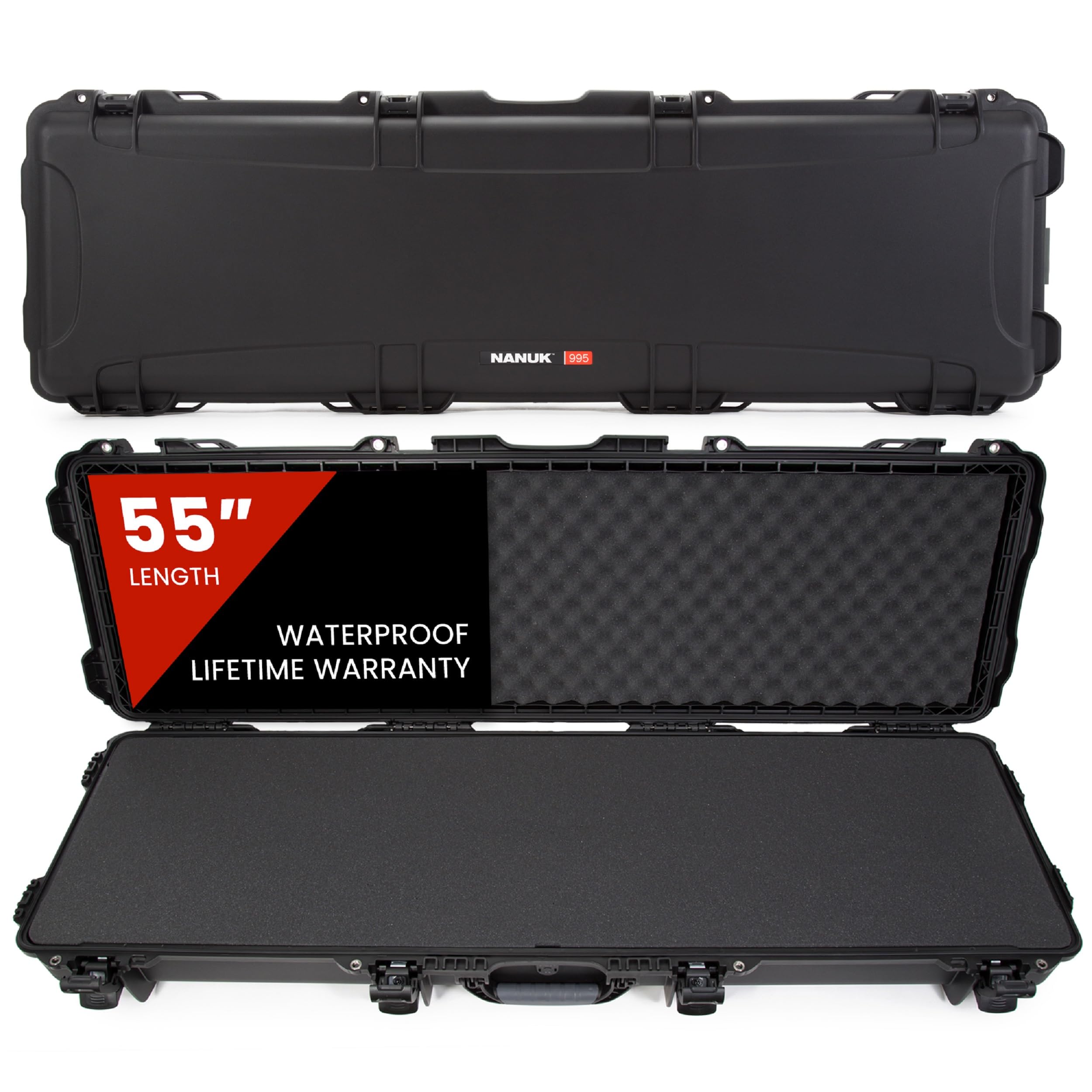 NANUK Hard Case with Foam &amp; Wheels - 30" to 55" Long, Customizable Foam Insert, IP67 Waterproof &amp; Crushproof, Rugged Construction for Ultimate Protection, Made in Canada