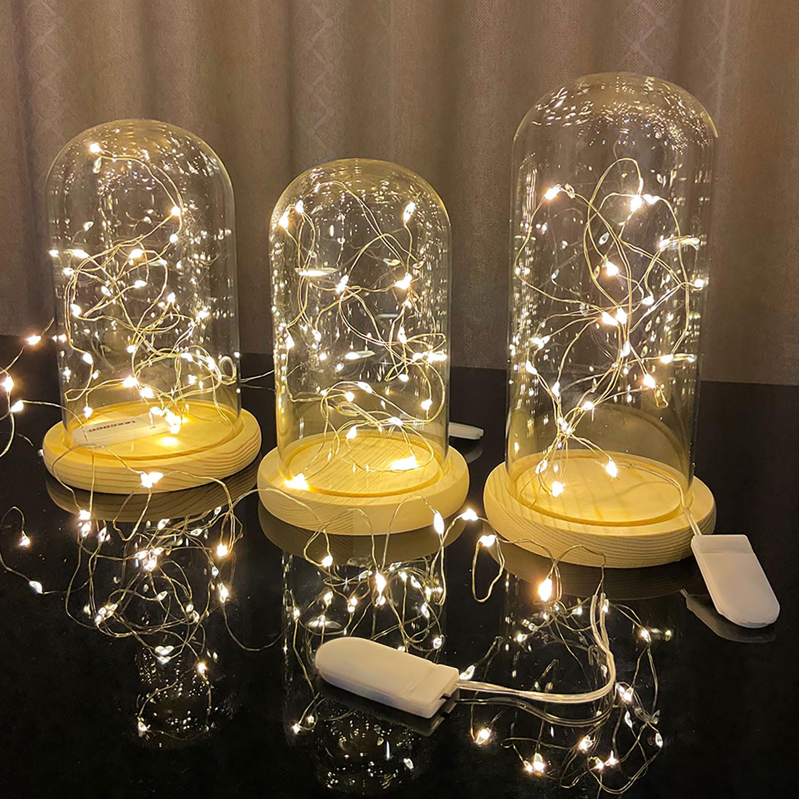 WIAONE Etinga Lichterkette mit 20 LEDs, batteriebetrieben, für Party, Hochzeit und Weihnachtsdekoration (6 Stück, 2,1 m, warmweiß), 6 Stück, TXDU001