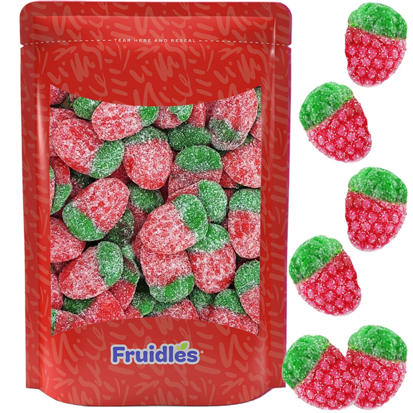Sour Wild Strawberry Gummy Candy, Soft Chewy Gummy Candy, Fat-Free (Half-Pound)