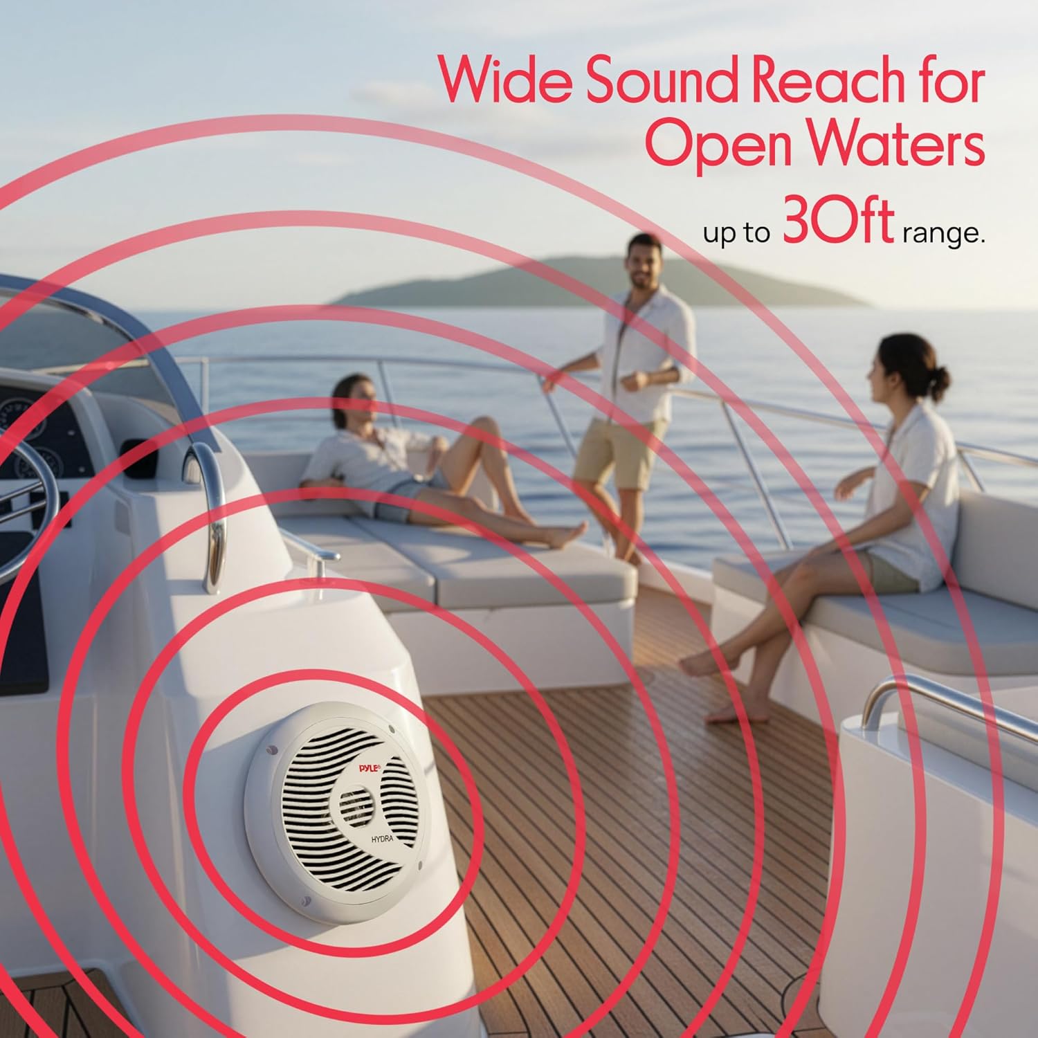 Pyle 6.5 Inch Dual Marine Speakers - 2 Way Waterproof and Weather Resistant Outdoor Audio Stereo Sound System with 150 Watt Power, Polypropylene Cone and Cloth Surround - 1 Pair - PLMR60W (White) - Image 7