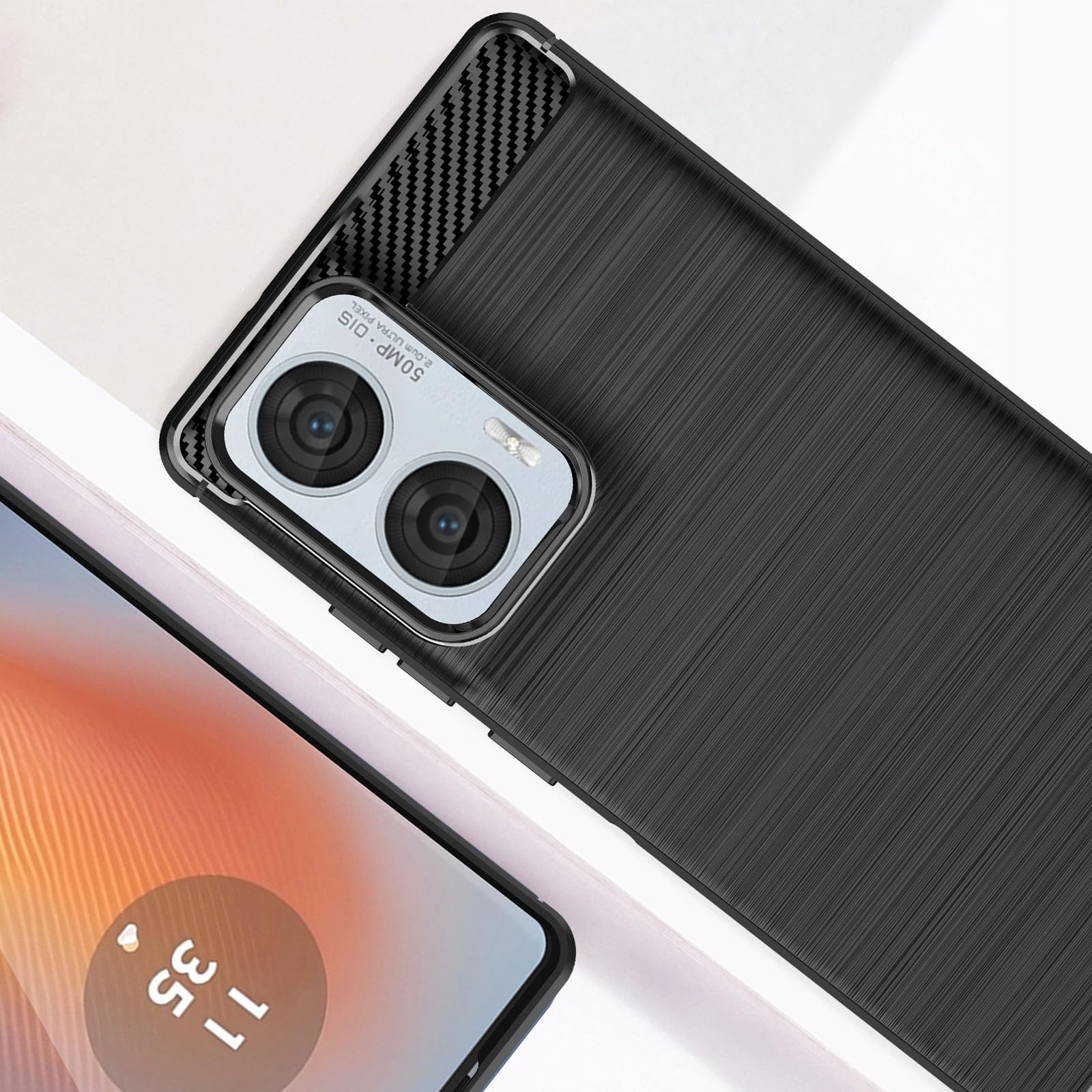 Case For Moto G85 5G,Moto S50 Neo Case,TPU Carbon Fiber