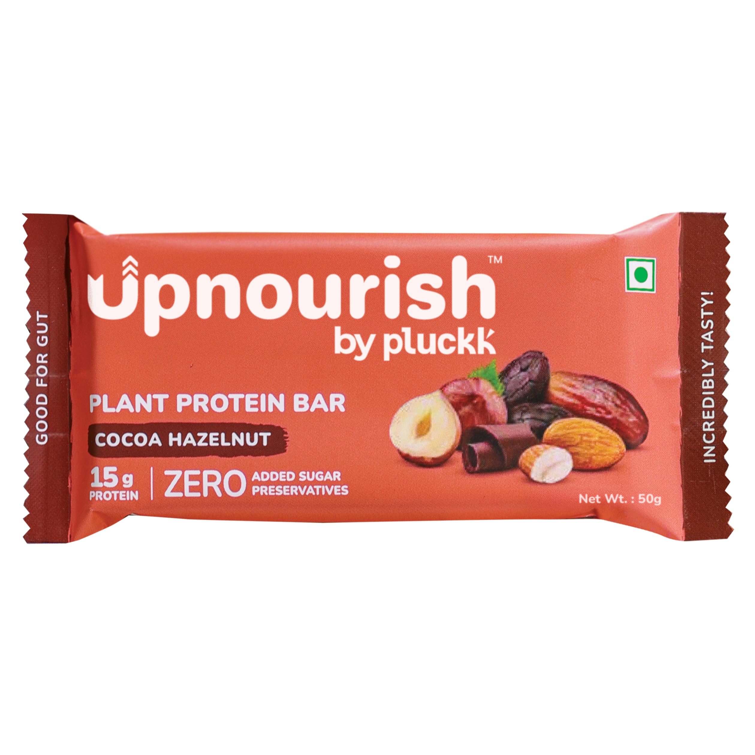 Upnourish Vegan Protein Bar (50g, Hazelnut)