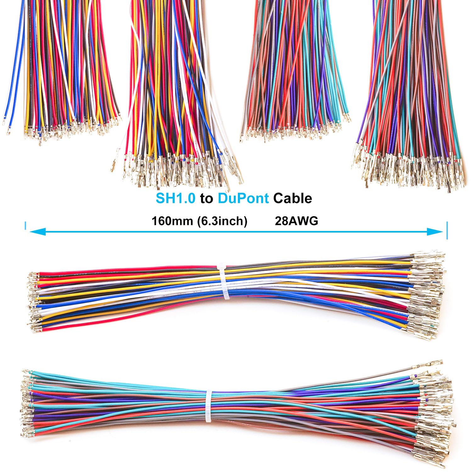 XUGERIP GH 1.25MM To Dupont 2.54MM Connectors Kit With 180 PCS Pre-Crimped Cables, Male Housing Connectors Kit Compatible With JST GH 1.25MM For - View #2