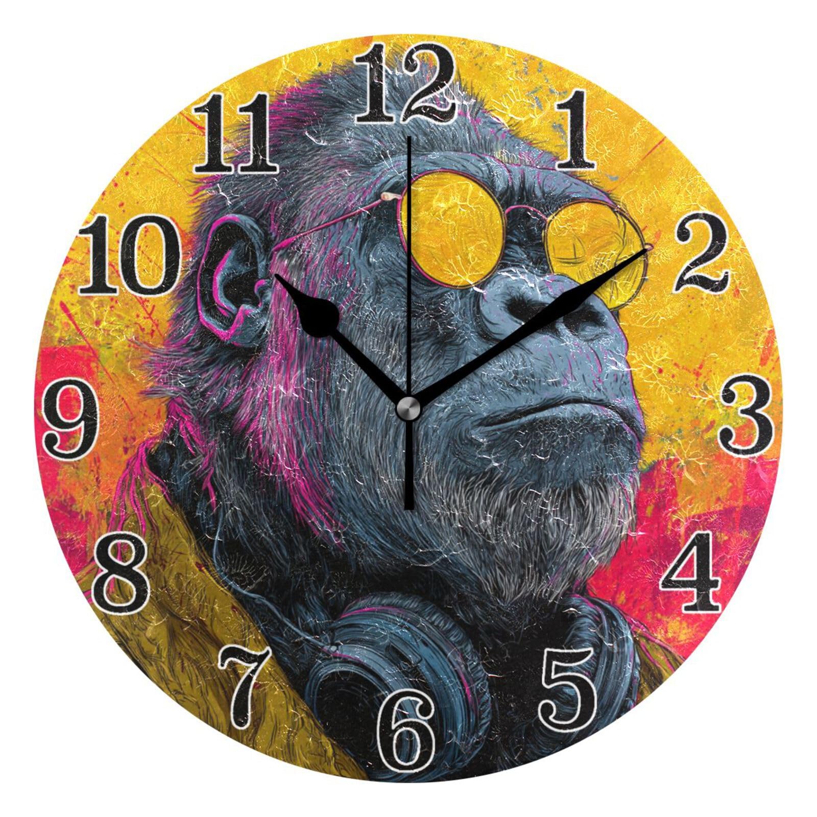 Horloge murale ronde Gorilla style aventure idéale pour votre salon
