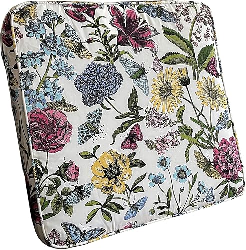 Miniatura 6 de BELLRINO Juego de 2 fundas de cojín decorativas para patio, impermeables, para exteriores, de 24 x 24 x 4 pulgadas, para silla, asiento, jardín,