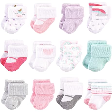 Hudson Baby Unisex Baby Cotton Rich Newborn and Terry Socks
