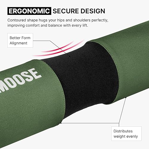 Vista 41 de DMoose Fitness Almohadilla de barra para empuje de cadera, sentadillas y estocadas, cojín de espuma gruesa antideslizante para soporte de cuello