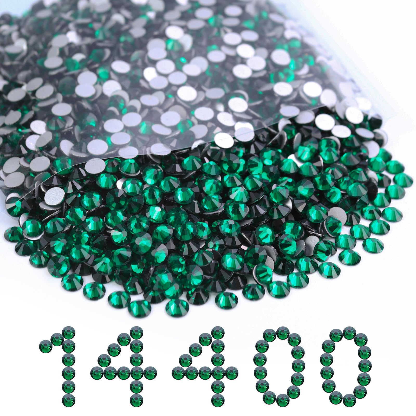 14400PCS Green Flatback SS10 Rhinestones Bulk(2.7-2.9mm)