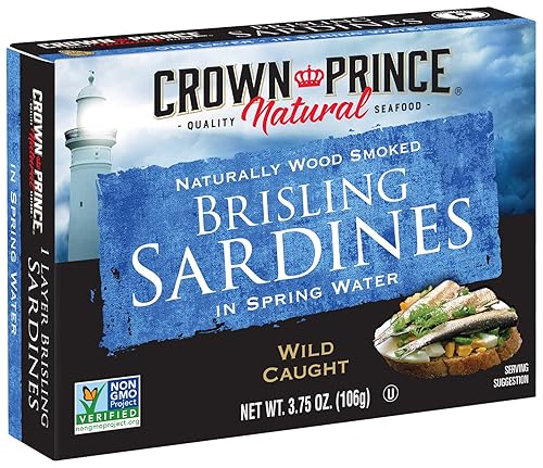 Miniatura 10 de Crown Prince Sardinas naturales de una capa en mostaza, latas de 3.75 onzas (paquete de 12)