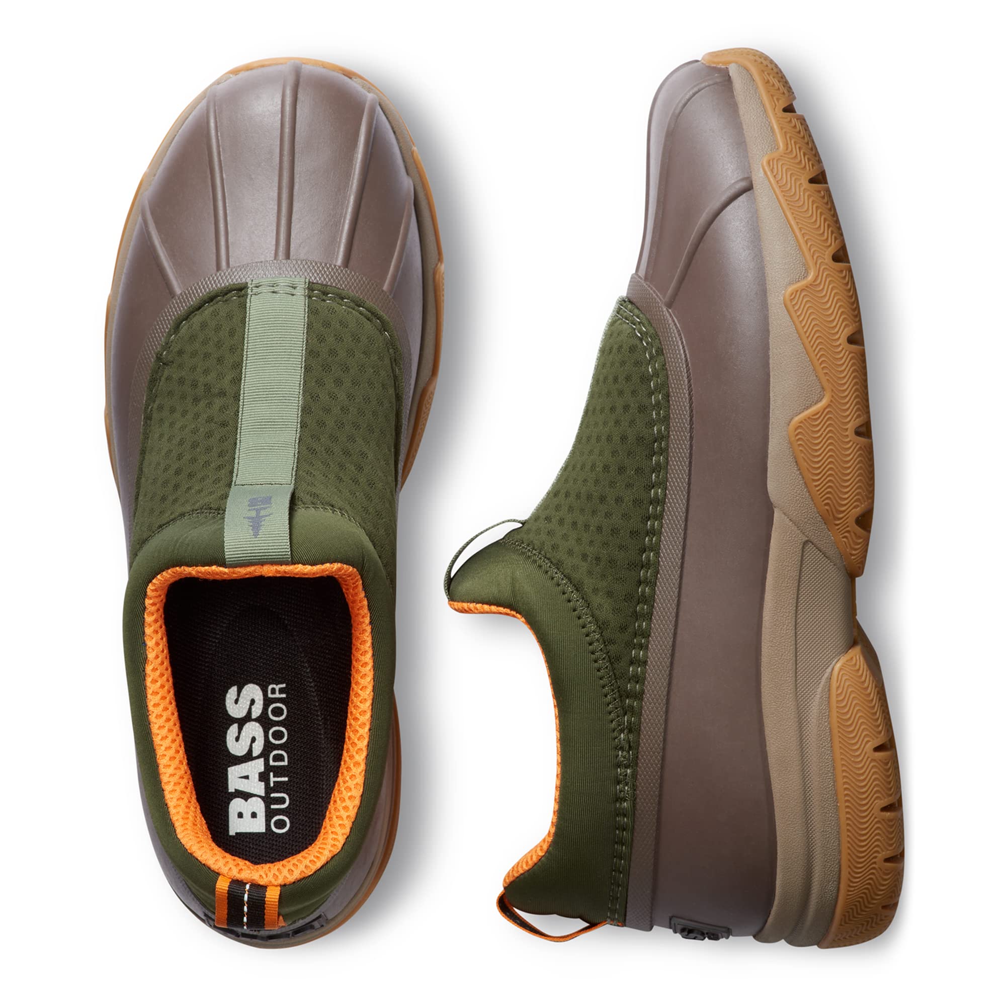 BASS OUTDOOR Men's Field Duck Low SLIPO Rain Shoe, DEEP LCHN GN, 11