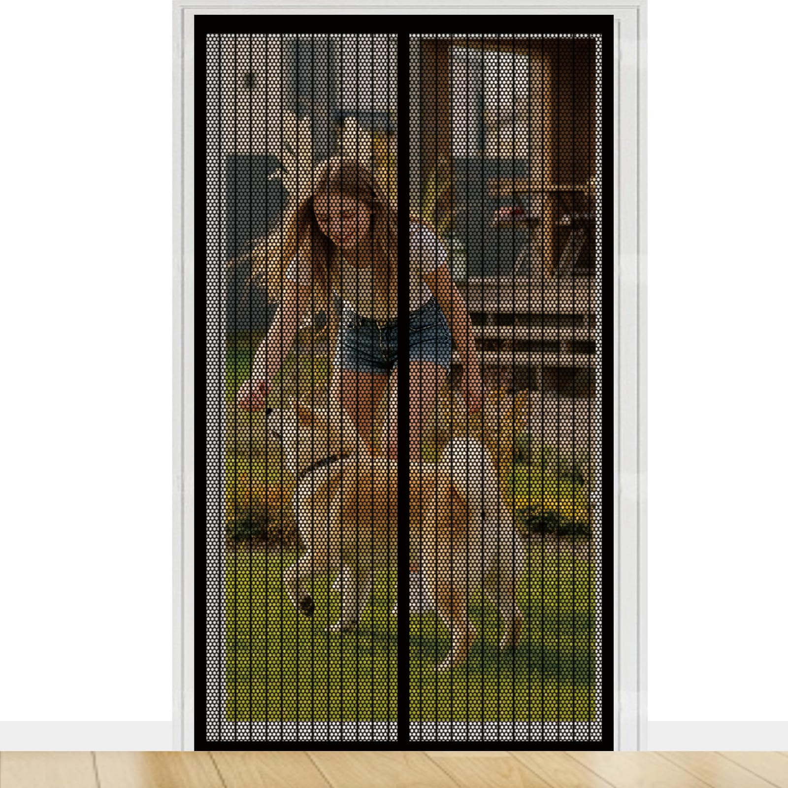 Moustiquaire magnétique 130 x 243 cm pour patio avec système de montage facile