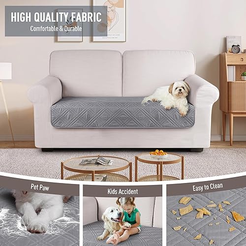 Miniatura 4 de TAOCOCO Funda de cojín de sofá 100% impermeable, reversible, para perros, mascotas, sofá biplaza, para sofá modular en forma de U, protector de