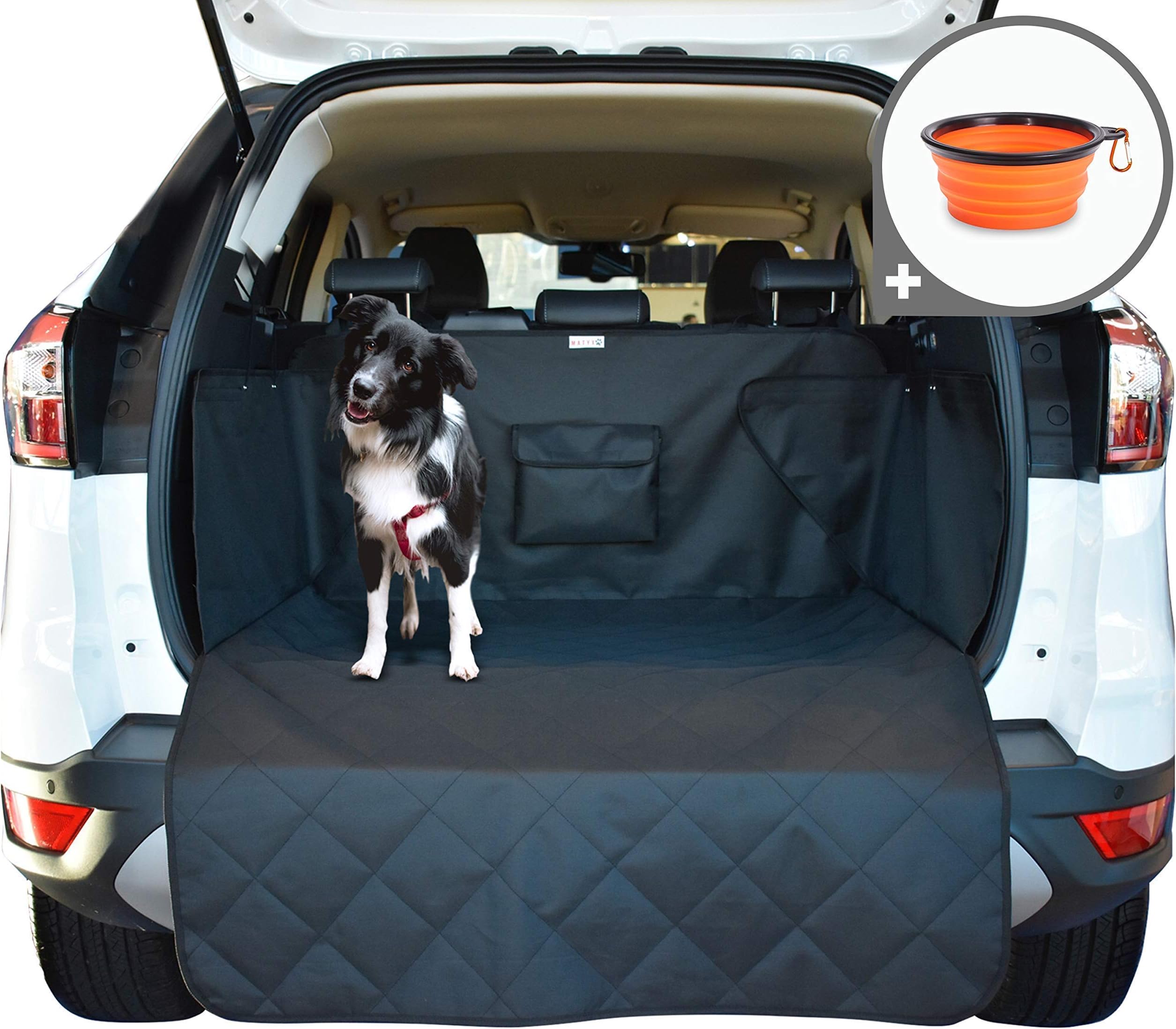 Pet Boot Liner Protector - Waterproof Non Slip 4 Layer Quilted Car Boot Cover with Bumper Flap - Universal Fit Car Boot Liner for Dogs - 4x4, Estate, Hatchback, SUV Dog Mats for Muddy Paws
