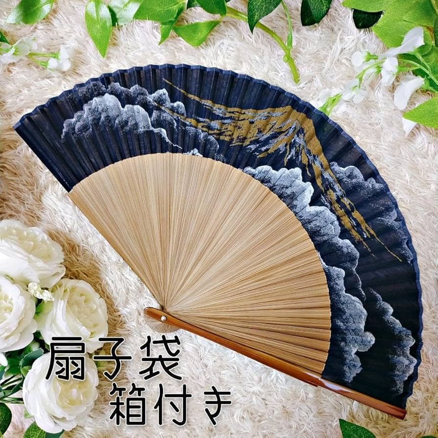 Amazon.co.jp: 京扇子 寿恵廣 箱付き 扇子 富士山 宝扇堂