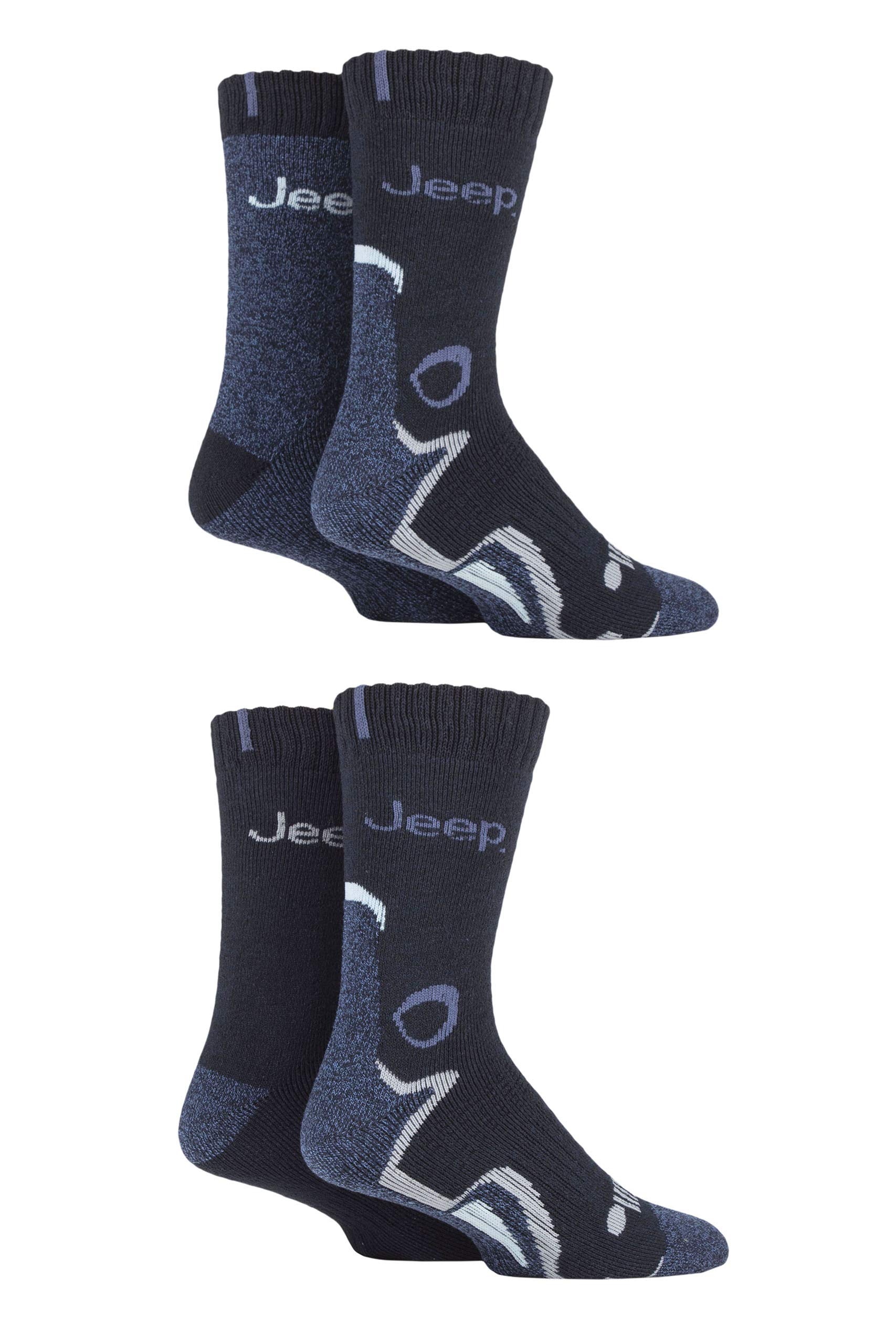 Jeep Mens Performance Boot Socks Pack of 4 Navy 6-11