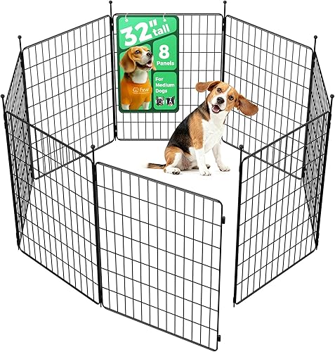FXW MiniPaws Unleashed - Corralito para perros con diseño expandible y portátil, para perros pequeños y medianos, 32 pulgadas, 8 paneles