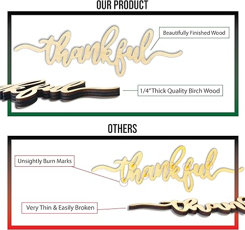 Miniatura 4 de Tarjetas de lugar de Acción de Gracias Blessed, Thankful, Grateful Letreros de madera para mesa de comedor de otoño, adorno de mesa de casa de