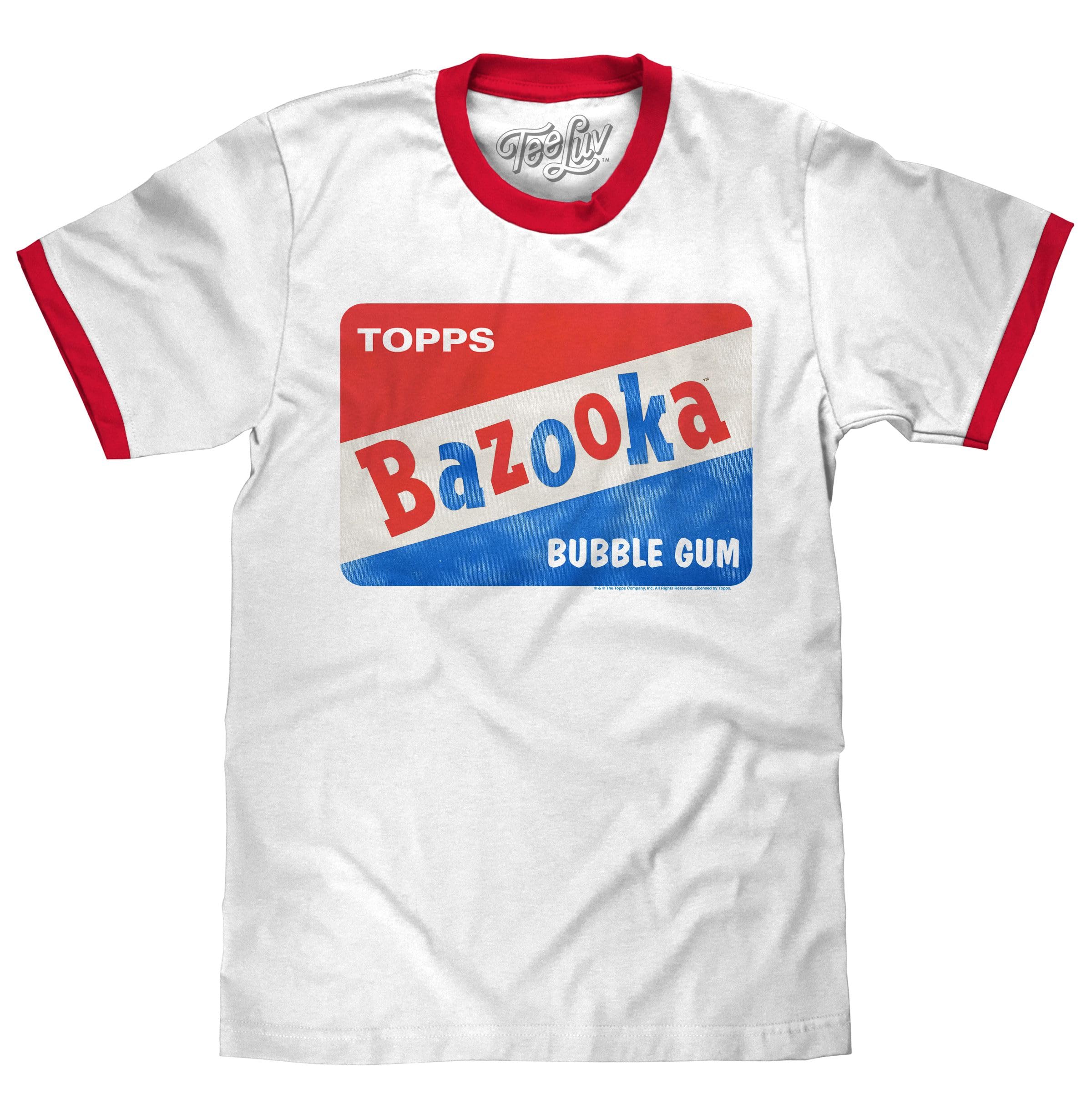 Tee LuvMen's Bazooka Bubble Gum Shirt - Retro Topps Candy Ringer Tee Shirt