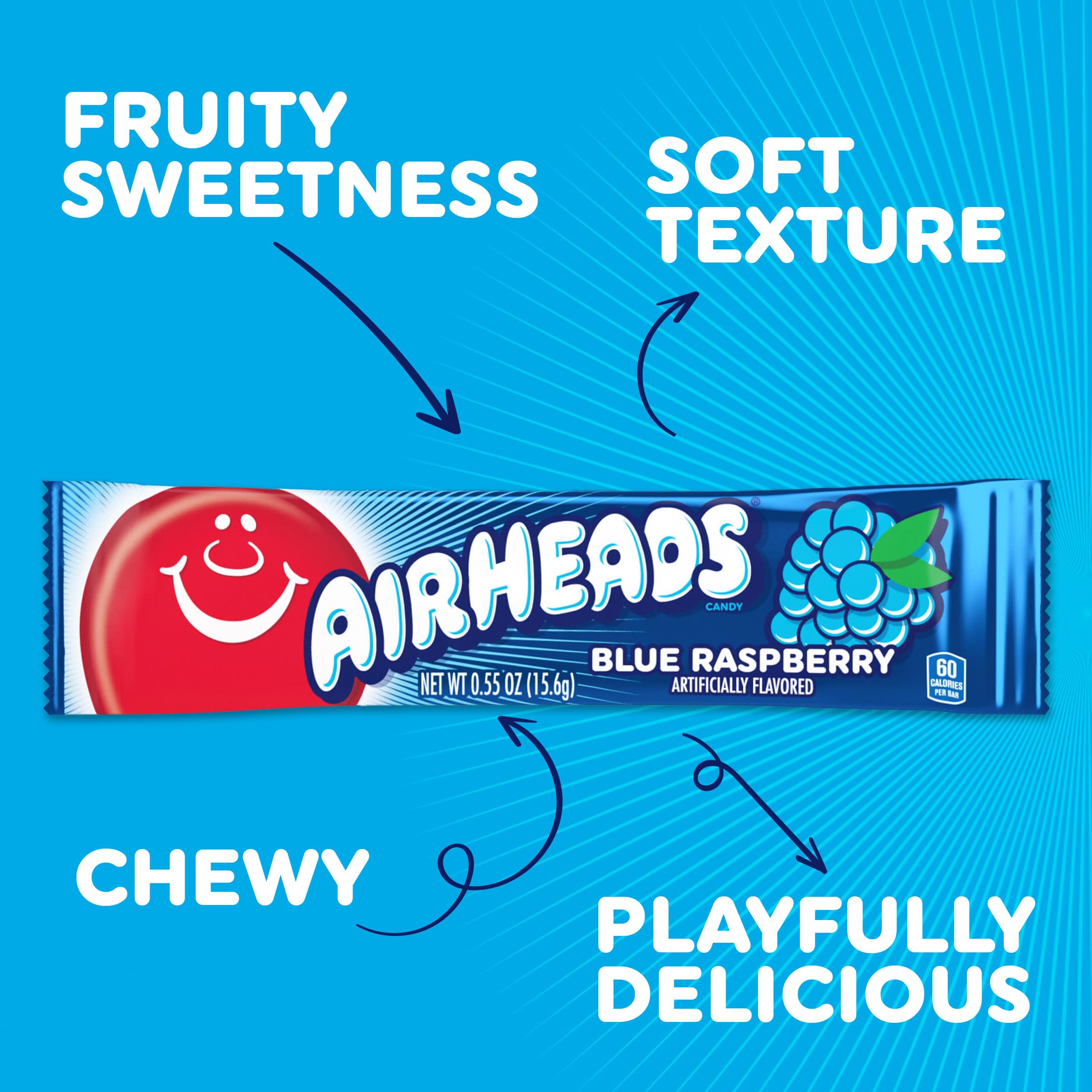 Air Heads Blue Raspberry 15,6 g (36 pasków)