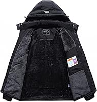 Vista 3 de Pooluly - Chaqueta impermeable de invierno, esquí, snowboard, para hombre, con capucha, rompevientos.