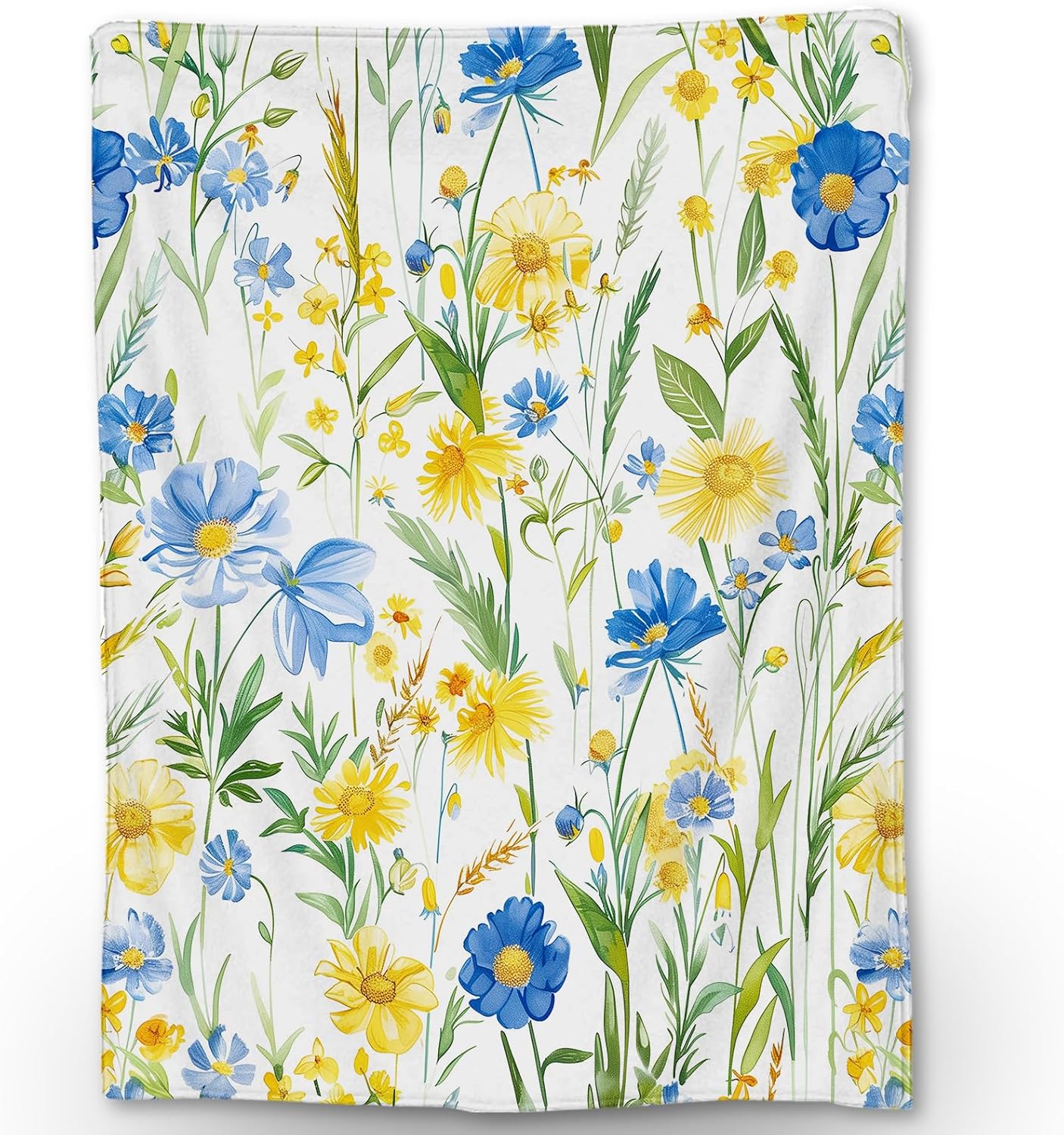 Wildflower Blanket - Soft Cozy Lightweight Floral Flannel Throw Blanket for Couch, Bed, Travel, Outdoor Use, Decor | Warm Fuzzy Stylish Blankets for Adults Kids Women Girls 50×60 in