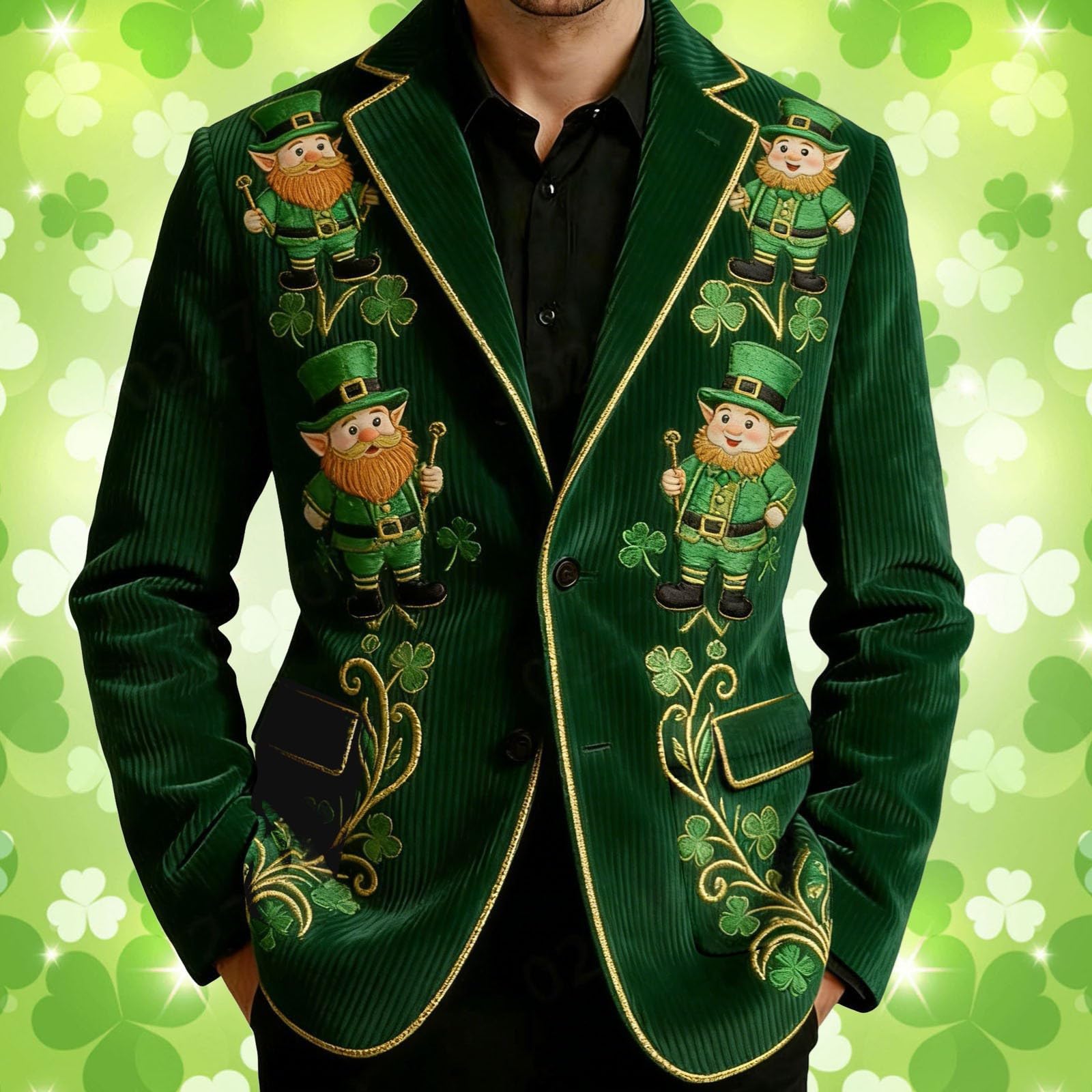 Elegante chaqueta de pana con estampado de esmoquin para hombre, estilo casual, para negocios y eventos nocturnos, discotecas, escenarios