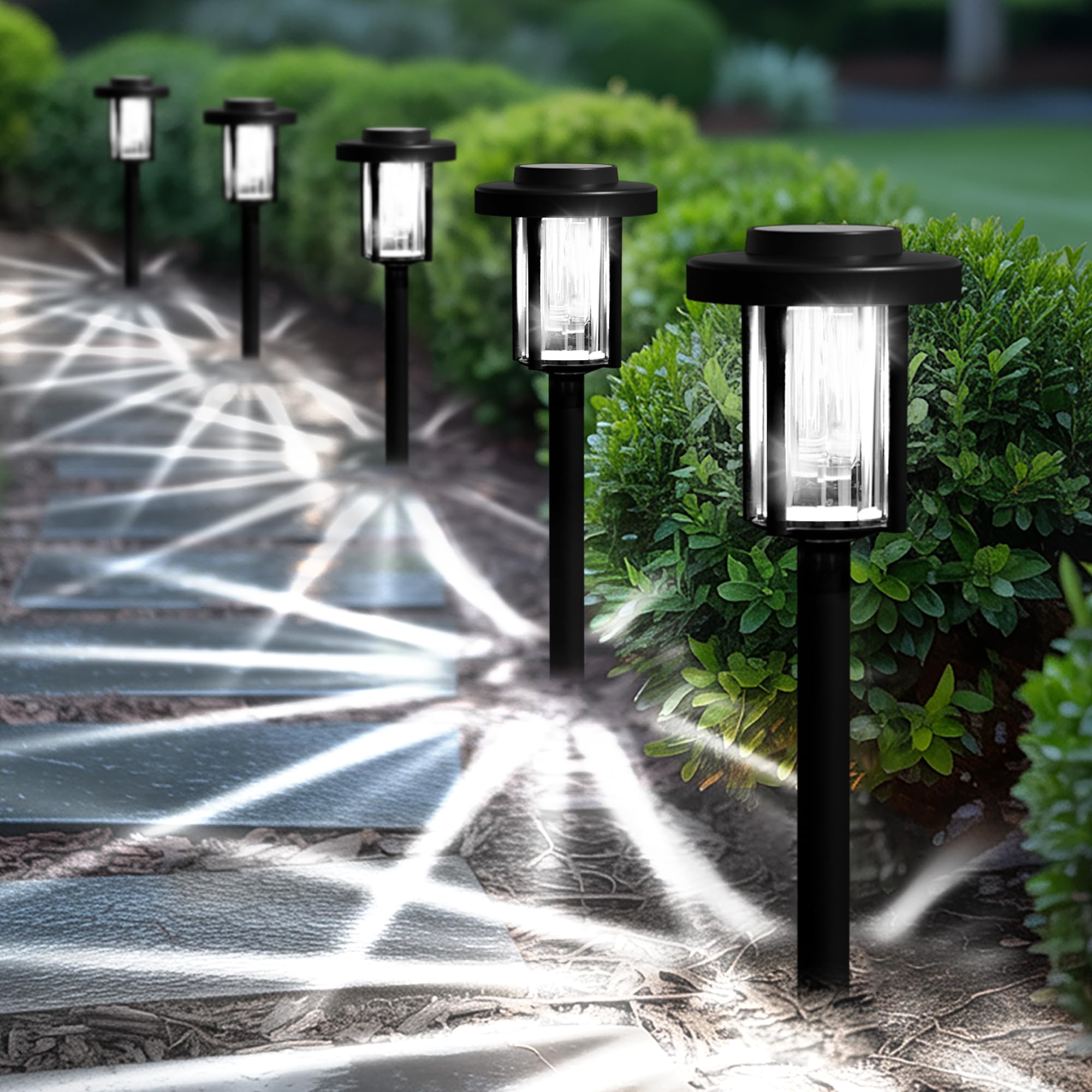 Solpex Buitenverlichting op zonne-energie, 12 led-grondlampen op zonne