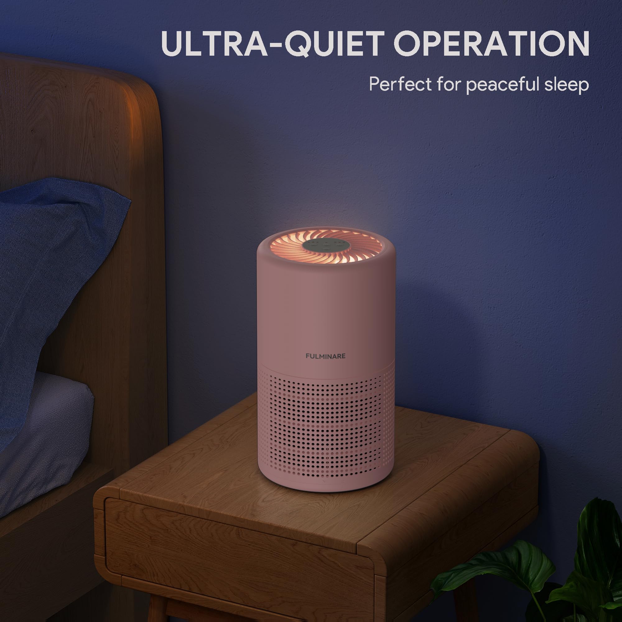 Air Purifiers for Bedroom, FULMINARE H13 True HEPA Filter (Pink) view 9