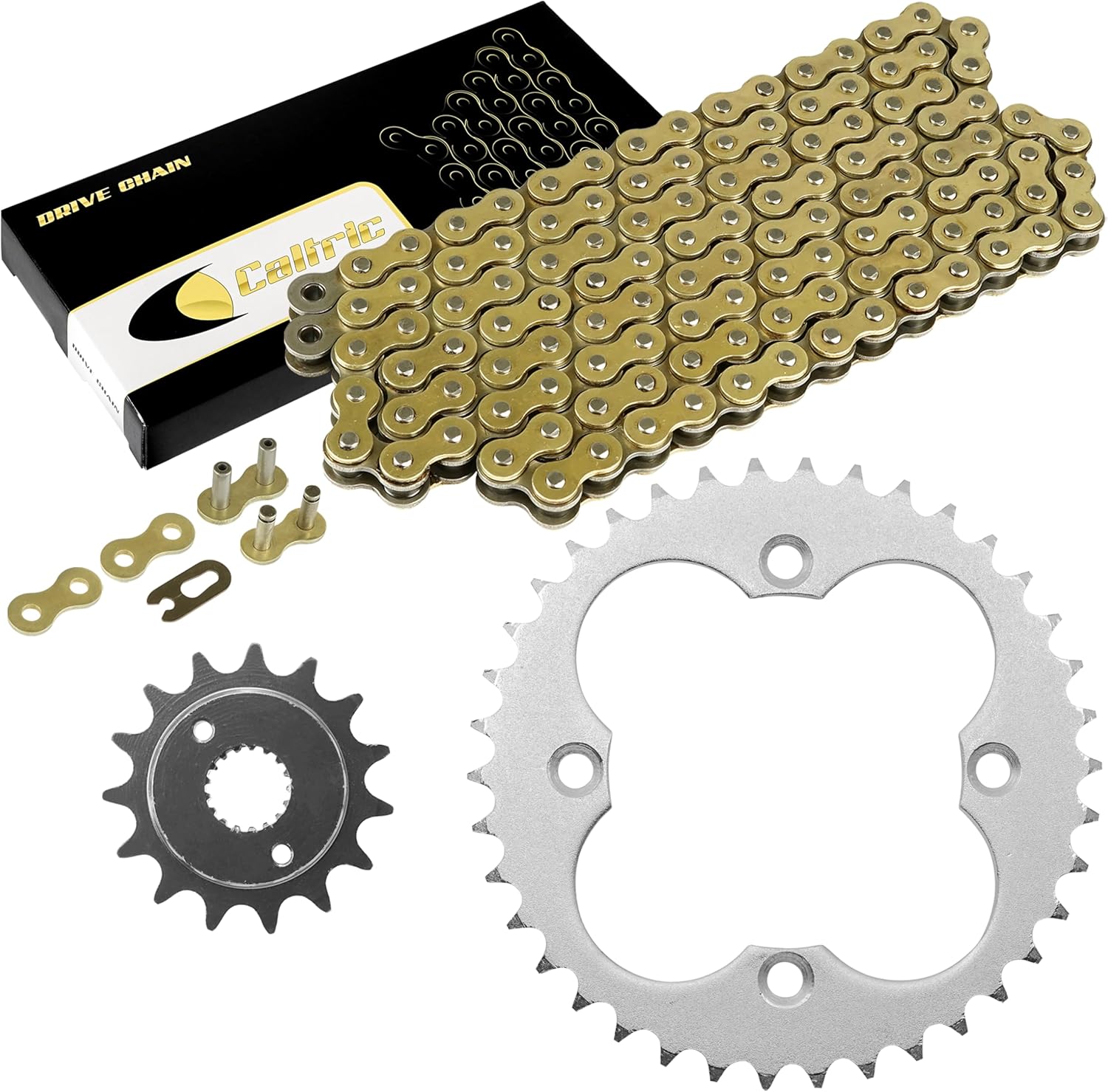 Caltric Drive Chain & Sprockets Kit Compatible with Honda Trx400Ex Sportrax 400 2X4 1999-2004
