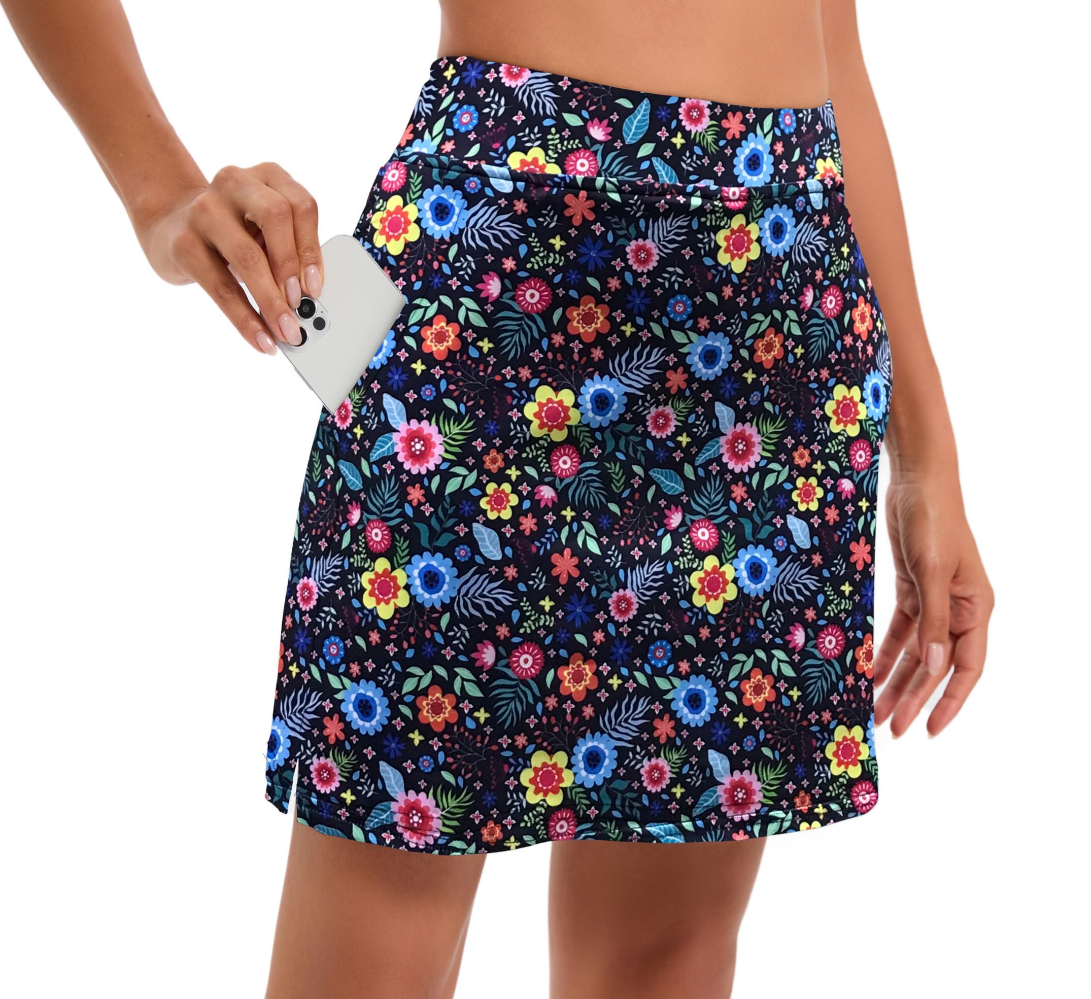 Oyamiki Falda pantalón para mujer, falda de tenis atlética con pantalones cortos, bolsillos casuales, falda de golf, cintura alta, para entrenamiento, verano