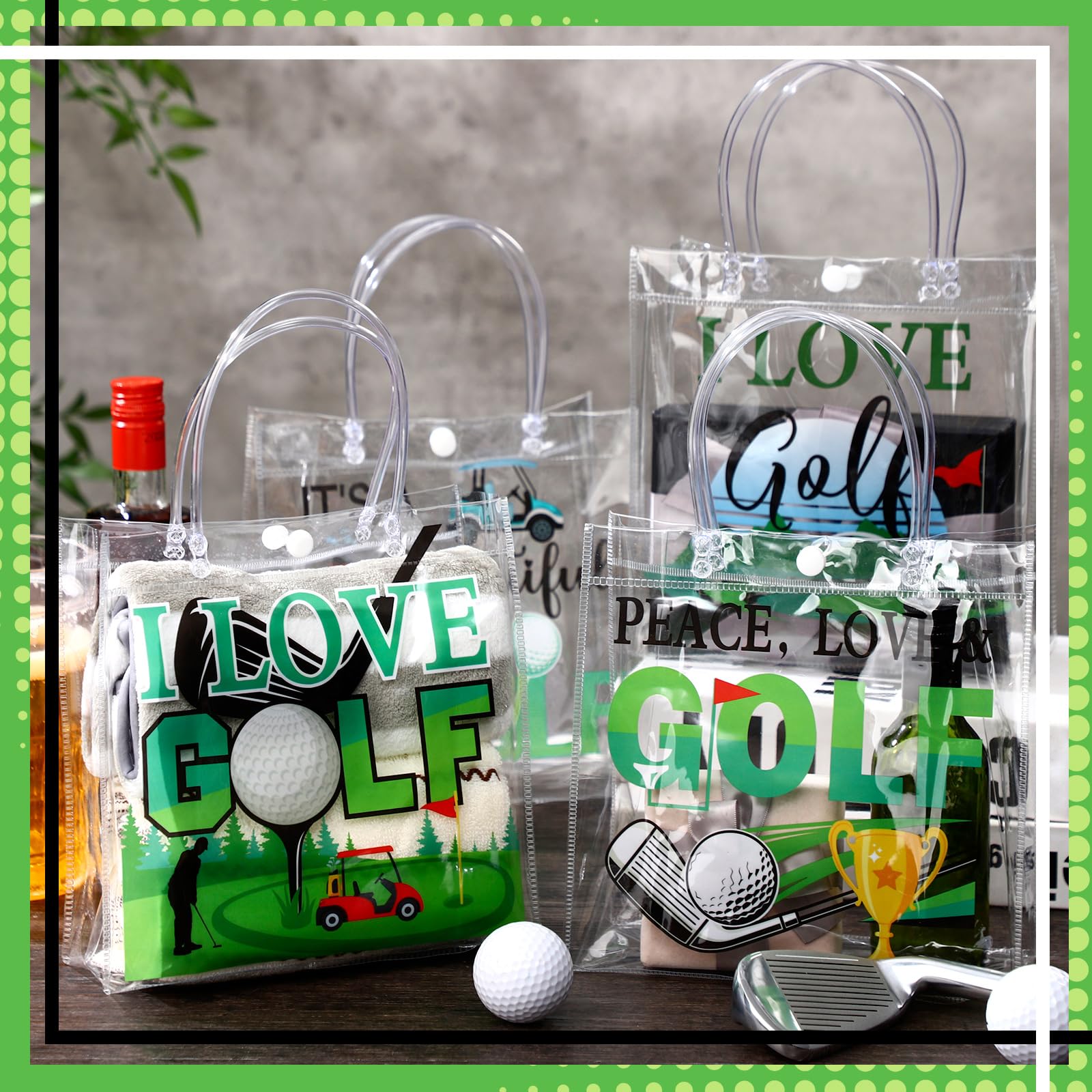 Amazon.com: Teenyyou 24 Pcs Golf Clear Goodie Bag with Handles PVC