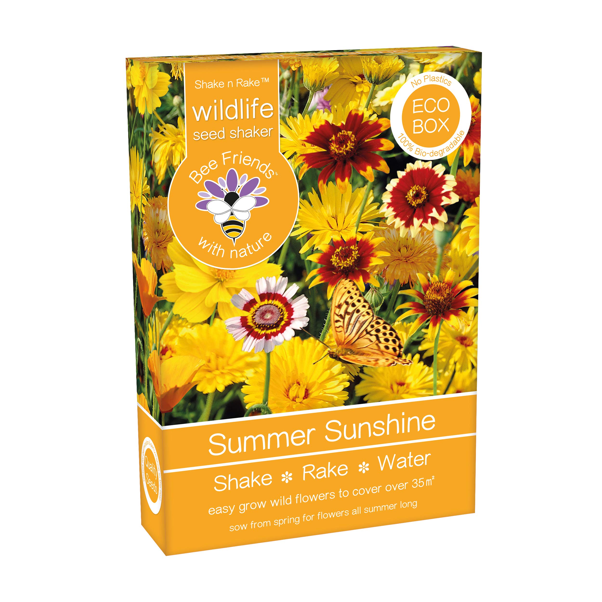Wildflowers Shake And Rake Grow Your Own Colour Themed Annual Flowers from Seed (Summer Sunshine)