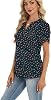 Zeagoo Blusa casual elegante para mujer manga corta cuello en V para trabajo, blusa de oficina casual de verano en gasa 4