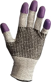 KLEENGUARD G60 Purple Nitrile Cut Resistant Gloves (97430), Size 7.0 (Small), Grey and Black with Purple Fingertips, Ambidextrous, 1 Pack, 24 Gloves