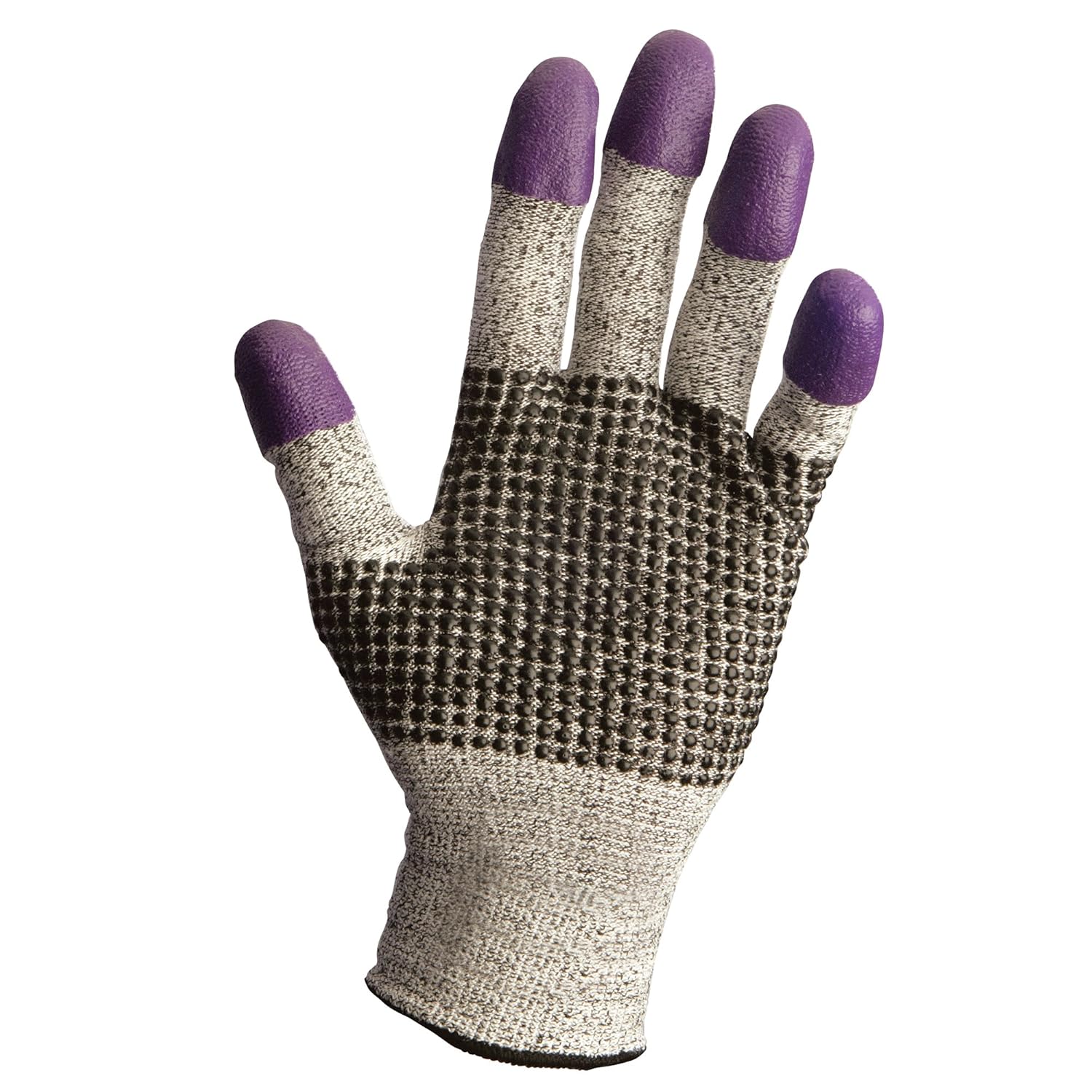 KLEENGUARD G60 Purple Nitrile Cut Resistant Gloves (97430), Size 7.0 (Small), Grey and Black with Purple Fingertips, Ambidextrous, 1 Pack, 24 Gloves