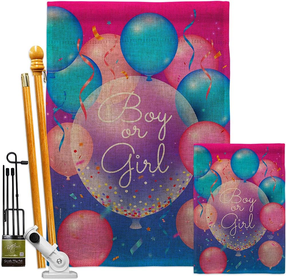 Boy Or Girl House Flag Celebration New Born Baby Shower Occasion Anniversary Party Small Decorative Gift Yard Banner Double-Sided Made In USA 28 X 40