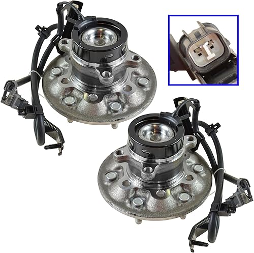 Miniatura 552 de TRQ - Juego de conjunto de rodamiento y cubo de rueda trasera y delantera (2 piezas)