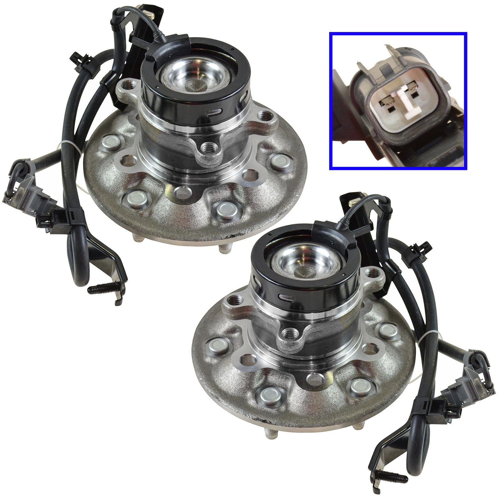 TRQ Front Wheel Hub & Bearing Pair Set Left/Right for Colorado Canyon w/ Z85 2WD