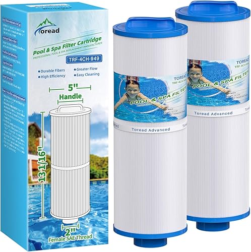 TOREAD 4CH-949 Spa Filter Replaces PWW50L, FIL50-5D13H15FCT-3, Filbur FC-0172, SD-01143, 817-4050, Rising Dragon 50, Waterway Teleweir 50 sqft